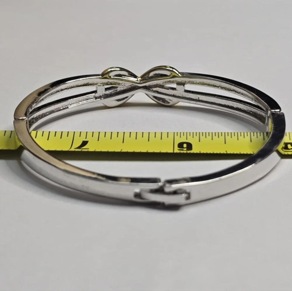 House‎ Of Harlow 1960 Gold and Silver Infinity Hinged Bracelet New